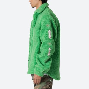 Chaqueta de Forro Polar Grueso de Alta Calidad para Hombre, con Botones, Estilo Urbano, con Pedrería, Chaquetas Sherpa - Product Image 4