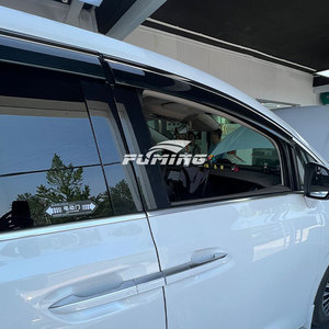 Denza D9 Rain Window Rain Shield ABS Cubierta de lluvia galvanizada Negro Plata 6 piezas <span class=keywords><strong>Tenza</strong></span> Trumpchi E8 Senna Kia Kava - Product Image 4