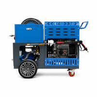 Machine de nettoyage de canalisations à distance 2900 psi, équipement de débouchage de canalisations et de tuyaux avec moteur essence bicylindre 37 CV, 80 L/min