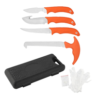Ensemble de couteaux de chasse de camping de boucher portable d'extérieur 6 pièces