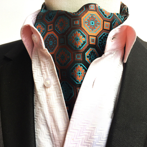 Cravate <span class=keywords><strong>Ascot</strong></span> Jacquard classique personnalisée pour hommes Écharpe en polyester Cravate <span class=keywords><strong>Ascot</strong></span> rétro pour hommes - Product Image 1