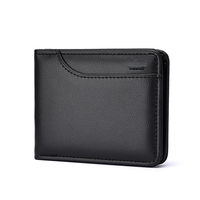 Dompet Kulit PU Premium Ultra Tipis dengan Jendela ID, Dompet Kartu Kulit Pria