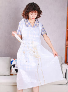 Poly PPE 1 de tabliers de tabliers sanitaires blancs bleus de PE pour le port d'infirmière de docteur - Product Image 4