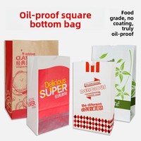 Ölfeste Quadratische Einweg-Papiertüte in Weiß oder Braun für Brathähnchen, Pommes Frites, Chicken Nuggets, Takeaway-Lebensmittelverpackung (Ohne Fettabsorption)