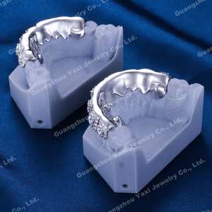 מותאם אישית גברים נשים תחתון עליון 10 8 6 hipop s925 זהב מלא מצופה perm לחתוך עגול יהלום מושלם moissanite שיניים grillz - Product Image 5