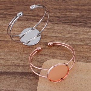 황동 팔찌베이스 65x60x25mm DIY 카보 숑 트레이 50PC/가방 보석 만들기 액세서리 보석 발견 - Product Image 5