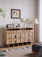 Commode moderne minimaliste en bois massif, meuble d'appoint pour le salon, pour le rangement et l'organisation, armoire à tiroirs, armoire d'entrée