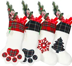 Bas de Noël Décorations et chocs Sacs-cadeaux Décorations de bas de Noël festives pour la maison ou le bureau