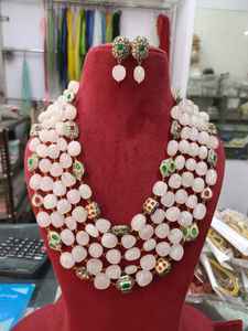 Fabricant Indien Plaqué Or Bollywood Perle Style Ethnique Mariage Fiançailles Perle Mala Collier Ensembles - Product Image 3