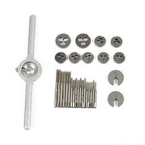 Ensemble de 31 pièces de tarauds et filières en acier rapide 6542 avec poignée de clé à taraud à filetage fin pour fonctions de taraudage manuel et de machine - Product Image 2