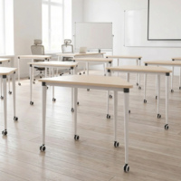 Table d'entraînement pliable minimaliste moderne, design polyvalent pour la formation en entreprise, les cours en ligne à domicile et l'éducation communautaire