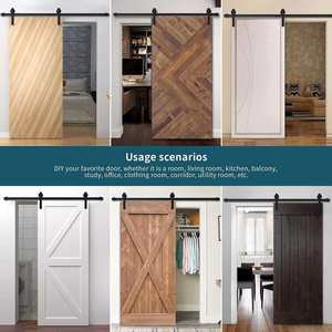 ชุดอุปกรณ์รางเลื่อนประตูบานเลื่อน WEKIS ทำจากเหล็กกล้าคาร์บอนอย่างดี ขนาด 6.6 ฟุต สีดำ ติดตั้งง่าย เหมาะสำหรับห้องครัว ห้องนั่งเล่น และทางเข้าบ้าน - Product Image 4