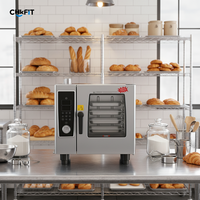 Four combiné à gaz CFT 380V de haute qualité, 4 plateaux, en acier inoxydable, universel pour poulet, hamburgers, fast-food, noix et eau