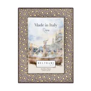 Beltrami Photo <b>Frame</b> 4x6 Silver Plated <b>Gold</b> Daisies Pattern Made In Italy - Product Image 1