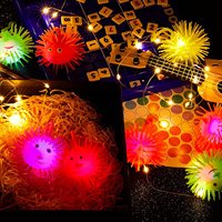 Balle lumineuse LED, balle sensorielle qui clignote, jouet anti-stress, balle lumineuse LED qui clignote, jouet en TPR à picots, hérisson lumineux