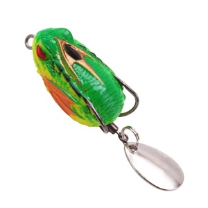 Leurre souple grenouille creuse de surface à texture réaliste avec spinner métallique rotatif pour poissons prédateurs - Product Image 6