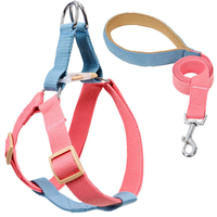 Suministros al por mayor transpirable ajustable cachorro gato D anillo arnés chaleco Bulldog francés accesorios Correa y arnés conjunto