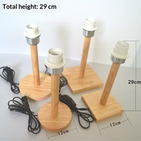Support de lampe de table en bois massif Risinglights, prise E27/E14, interrupteur DIY, tension universelle 111-240V, garantie de 2 ans