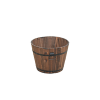 Seau/Vase/Boîte à fleurs léger en bois carbonisé anticorrosion 12L pour jardin domestique, balcon, plantes vertes, légumes
