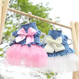 Robe d'été princesse pour animaux de compagnie pour chiens Petit chiot chat Tutu Jupe de fête de mariage Vêtements CLASSIC Floral Manteaux et vestes durables