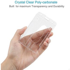 Porte-badge transparent en plastique rigide à double usage horizontal et vertical X910-1, étui de protection pour cartes de crédit et cartes bancaires - Product Image 4