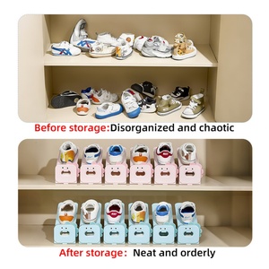 Adjustable <b>Shoes</b> Storage <b>Holder</b> Rack Household Sneaker Space Saver Cute Plastic Children's <b>Shoes</b> Stacker Height - Product Image 5