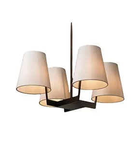 Retro Cor niche 4 Light Pendel leuchte Kupfer mit Stoffs chirm Innen beleuchtung Wohnzimmer Esszimmer Dekoration Kronleuchter