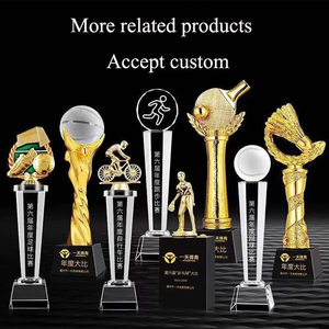 Venta al por mayor <span class=keywords><strong>de</strong></span> trofeos <span class=keywords><strong>de</strong></span> copa <span class=keywords><strong>de</strong></span> <span class=keywords><strong>cristal</strong></span> <span class=keywords><strong>de</strong></span> metal personalizados grabados con láser Deportes Fútbol baloncesto voleibol tenis premios - Product Image 5