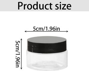 Wholesale Cosmetic Food Packaging 250ml 300ml 400ml 450ml 500ml clear Pet Plastic Cosmetic Cream Jar with White Black Lid - Product Image 2