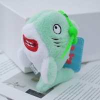 Porte-clés en peluche requin doux et amusant de 4 pouces avec rembourrage en coton PP, populaire pour enfants