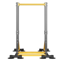 Barres parallèles horizontales au sol avec support, barre de suspension, étireur de bras, anneaux d'entraînement en acier réglables en hauteur pour la musculation à domicile
