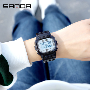 SANDA Nuevo reloj deportivo 2009 para hombres y mujeres, pantalla digital LED transparente, reloj electrónico informal resistente al agua para estudiantes - Product Image 5