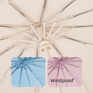 Parapluie pliant automatique grand format 23 pouces, personnalisable avec logo, coupe-vent, dégradé, imperméable, protection solaire, vente en gros - Product Image 5
