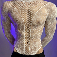 Lingerie sexy pour homme Halloween, tenue en résille, lingerie coquette et amusante, vêtement une pièce, style abstinence