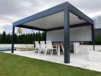 Pergola manuelle en aluminium avec toit rétractable, sur mesure, imperméable, pour extérieur, 3x3, 4x4, 5x5, 7.5x4 m