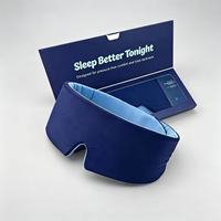 Masque de sommeil occultant personnalisé avec logo, ultra léger, couvrant entièrement les yeux, silencieux, sangle réglable, double face, réutilisable