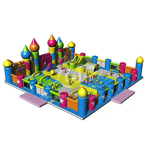 Manufacturer Commercial Mobile Big Inflatable air playground Amusement Park For Kids
