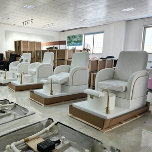 Nouveau mobilier de salon de manucure, chaises de pédicure de luxe, plateforme blanche, chaise de pédicure massante Doshower, spa pour les pieds - Product Image 2