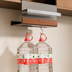 Under Cabinet Tissue Holder Wood Grain No Drill Paper Towel Dispenser Kitchen Storage Rack - Product Image 3