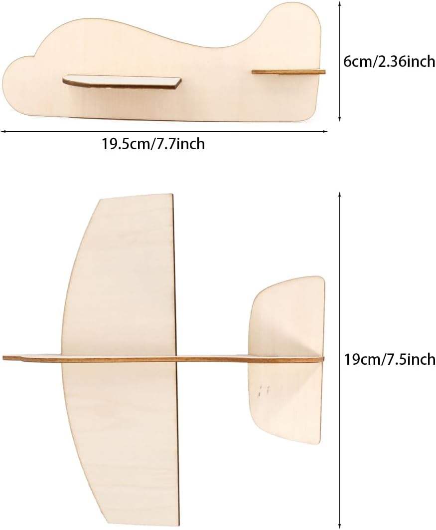 Yardwe Maquette Avion Bois à Lancer Kit Avion Bois Brut à Peindre