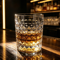 Verres à whisky classiques taillés au diamant de 270 ml (9 oz) de qualité supérieure, verres à whisky à base lourde en cristal pour boire du bourbon