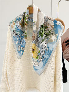 100% 天然シルクヘアスカーフ生地サテンクレープシルククレープDe Chineシルクスカーフヒジャーブ - Product Image 5