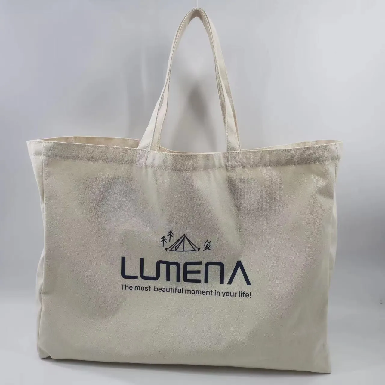 Wholesale Reusable shoulder shopping bag 100% Natural cotton Canvas tote bag custom of high quality