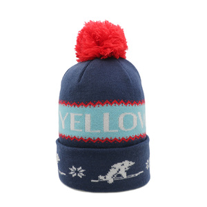 Gorro de Punto Acrílico 100% Unisex para Invierno, con Pompón, Personalizable, para Esquí y Actividades al Aire Libre, Venta al Por Mayor - Product Image 1