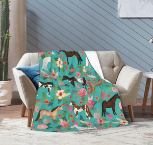 Manta de Microfelpa Ultrasuave con Diseño de Caballos Divertidos, Razas de Caballos, Animales de Granja, Flores, para Aire Acondicionado - Product Image 6