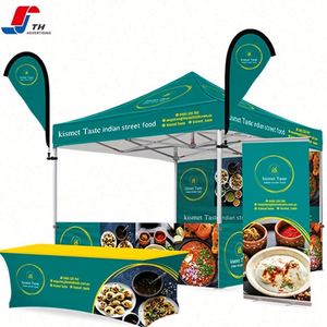 Custom Printed Aluminum Frame Waterproof 100% Polyester <b>Tents</b> 10X10 3X3 Ft <b>Canopy</b> Outdoor Events Exhibition Black Logo Trade - Product Image 1