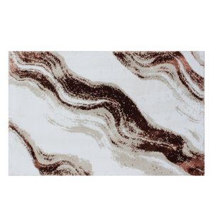 Tapis de bain en jacquard tissé teint en fil Emilya 70x120 cm - Tapis de salle de bain en coton turc absorbant de qualité supérieure, couleur écru beige rose - Product Image 2