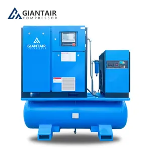 GiantAir compresor de aire silencioso libre de aceite 5hp 나사 compresor 에어 드라이어 내장 3 kw 공기 펌프