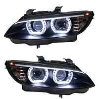 Para BMW E92 E93 M3 2006-2012 Coupé Convertible, Estilo DTM, Ojos de Ángel LED de Cristal, Proyector, Conjunto de Faros Delanteros LED para Automóvil