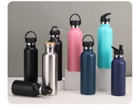 Botol Termos Air Stainless Steel dengan Logo Kustom, Isolasi Vakum, 350ml/500ml/750ml/1000ml, Pegangan Anti Jatuh, Tahan Panas 6-12 Jam